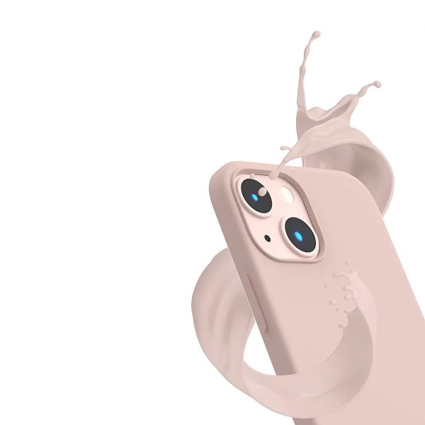 Rvelon iPhone 13 Deksel Silikon Sandrosa