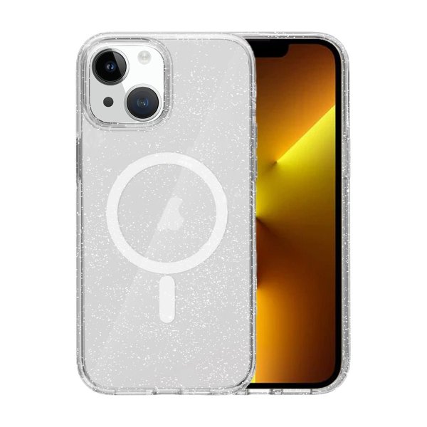 iPhone 13 Deksel Glitter MagSafe Transparent