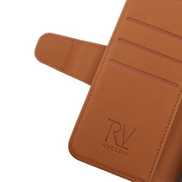 Rvelon iPhone 13 Etui Utbrettbar Kortlomme Brun