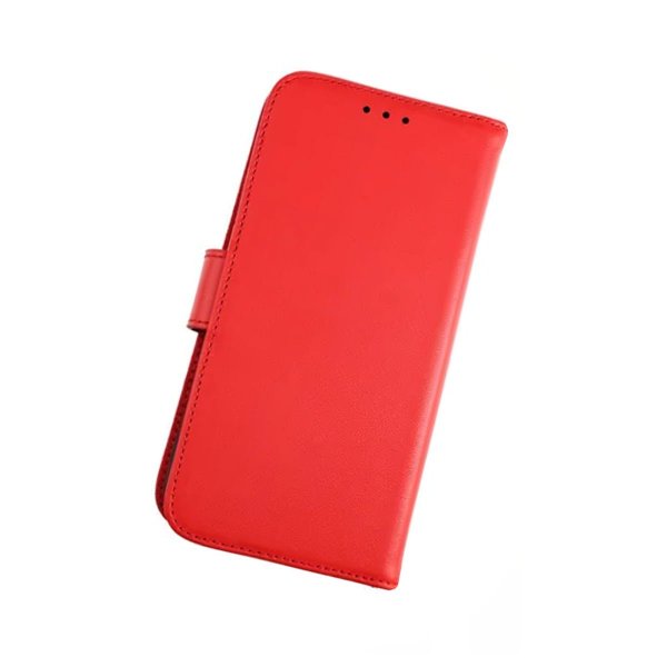 Rvelon iPhone 13 Etui Ekte skinn Kortlommer Rød
