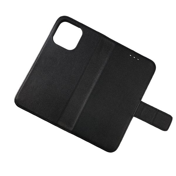 Rvelon iPhone 13 Etui Ekte skinn Kortlommer Svart