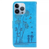 iPhone 13 Pro Etui Blomstermønster Blå