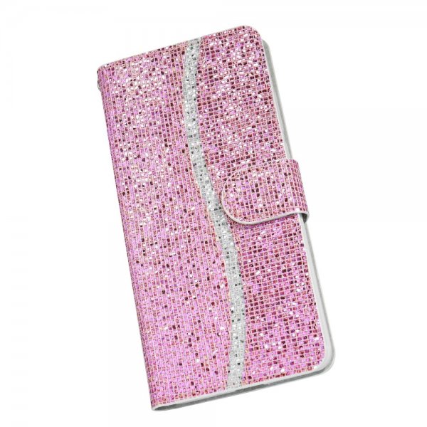 iPhone 13 Pro Etui Glitter Stripe Rosa