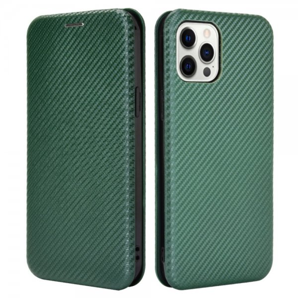 iPhone 13 Pro Etui Karbonfibertekstur Grønn