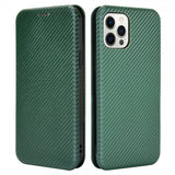 iPhone 13 Pro Etui Karbonfibertekstur Grønn