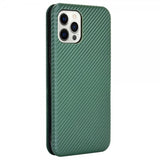iPhone 13 Pro Etui Karbonfibertekstur Grønn