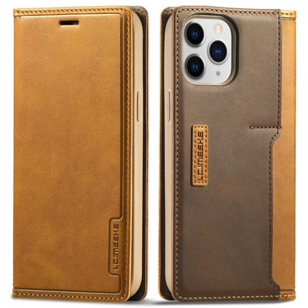 Lc.Imeeke iPhone 13 Pro Etui Kortlomme Utside Brun