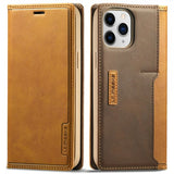 Lc.Imeeke iPhone 13 Pro Etui Kortlomme Utside Brun