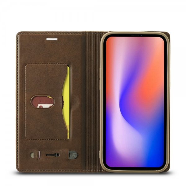 Lc.Imeeke iPhone 13 Pro Etui Kortlomme Utside Brun