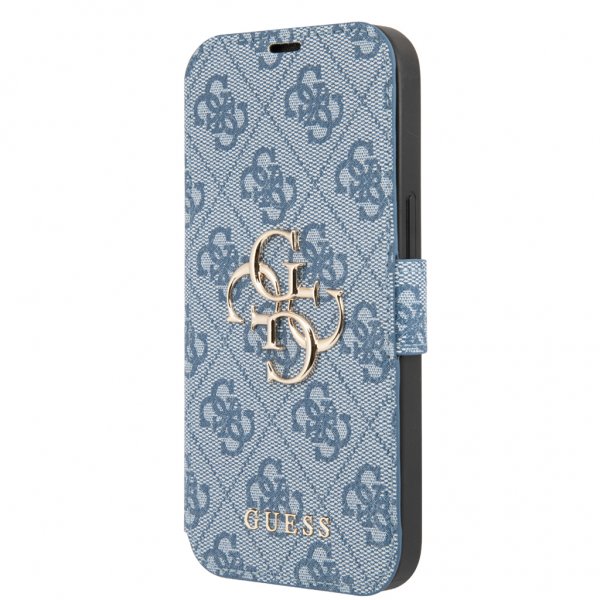 Guess iPhone 13 Pro Etui Metal Logo Blå