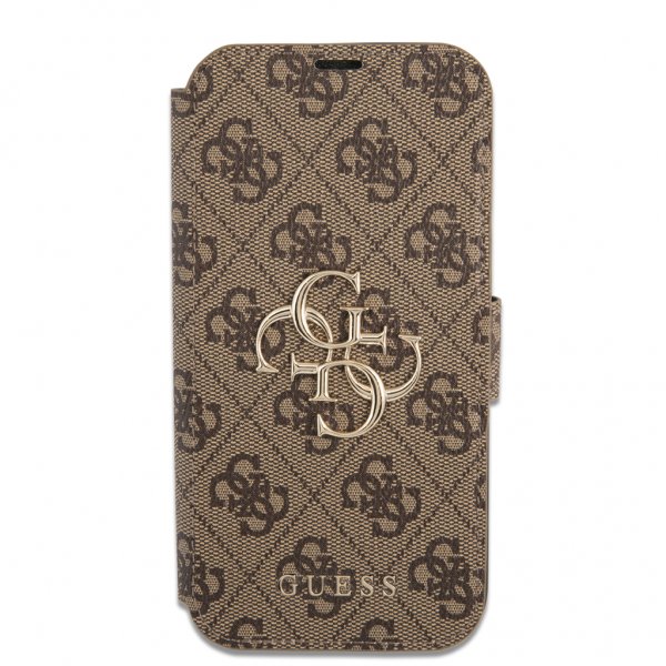 Guess iPhone 13 Pro Etui Metal Logo Brun