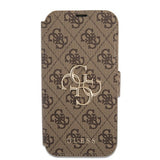 Guess iPhone 13 Pro Etui Metal Logo Brun