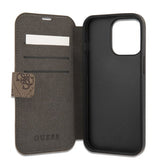 Guess iPhone 13 Pro Etui Metal Logo Brun