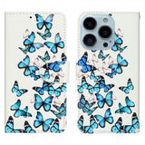 iPhone 13 Pro Etui Motiv Blå Sommerfugler