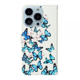 iPhone 13 Pro Etui Motiv Blå Sommerfugler