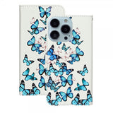 iPhone 13 Pro Etui Motiv Blå Sommerfugler