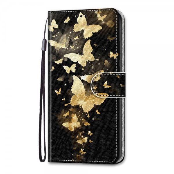 iPhone 13 Pro Etui Motiv Gylden Sommerfugler