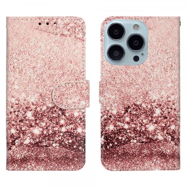 iPhone 13 Pro Etui Motiv Rosa Glitter