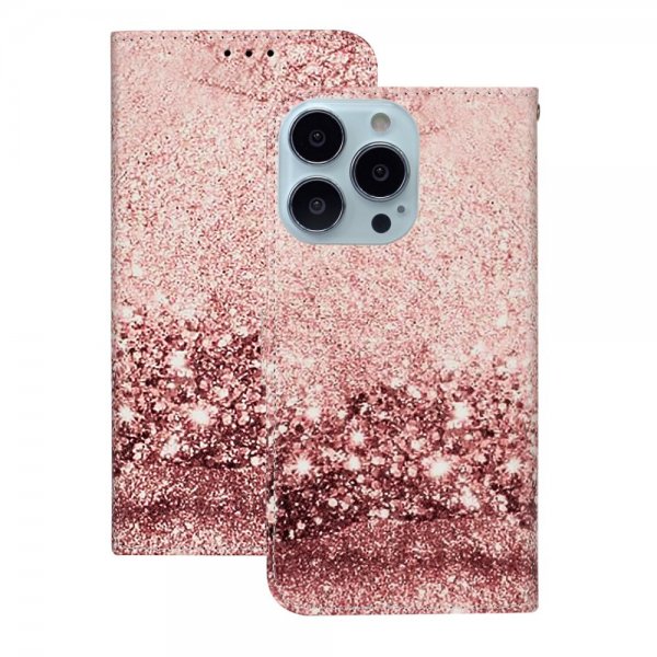 iPhone 13 Pro Etui Motiv Rosa Glitter