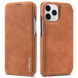 Lc.Imeeke iPhone 13 Pro Max Etui Retro Brun