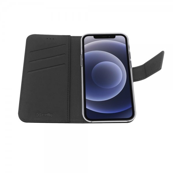 Celly iPhone 13 Pro Max Etui Wally Wallet Case Svart