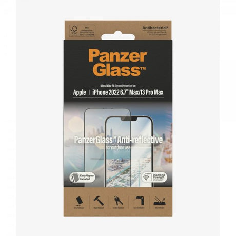 PanzerGlass iPhone 13 Pro Max/iPhone 14 Plus Skjermbeskytter Ultra-Wide Fit Anti-reflective EasyAligner