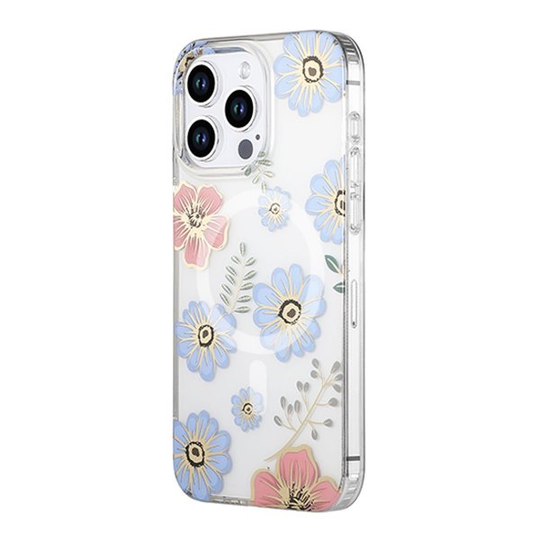 iPhone 13 Pro Max Deksel Blomstermønster MagSafe Rød Blå