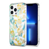 iPhone 13 Pro Max Deksel Blomstermønster MagSafe Turkis