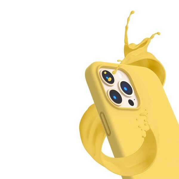 Rvelon iPhone 13 Pro Max Deksel Silikon Gul