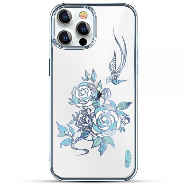 Kingxbar iPhone 13 Pro Max Deksel Blomstermønster Blå