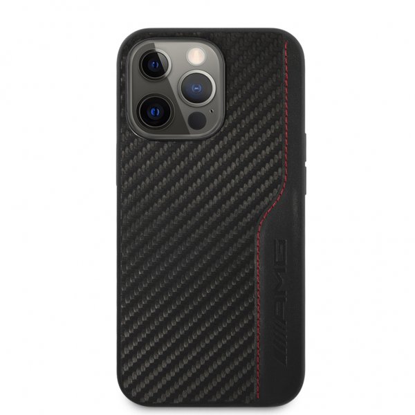AMG iPhone 13 Pro Max Deksel Carbon Effect Stitching Svart