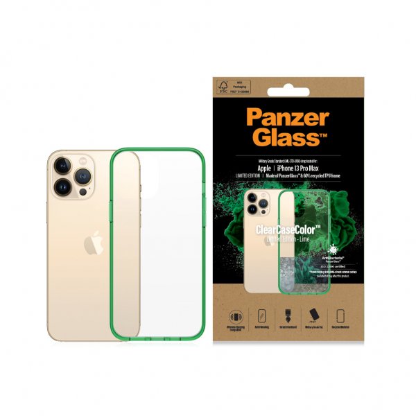 PanzerGlass iPhone 13 Pro Max Deksel ClearCase Color Lime
