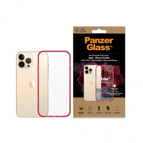PanzerGlass iPhone 13 Pro Max Deksel ClearCase Color Strawberry