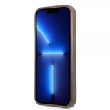 Guess iPhone 13 Pro Max Deksel Double Cardslot Metal Triangle Brun