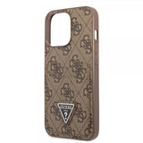 Guess iPhone 13 Pro Max Deksel Double Cardslot Metal Triangle Brun
