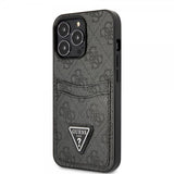 Guess iPhone 13 Pro Max Deksel Double Cardslot Metal Triangle Svart