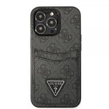Guess iPhone 13 Pro Max Deksel Double Cardslot Metal Triangle Svart