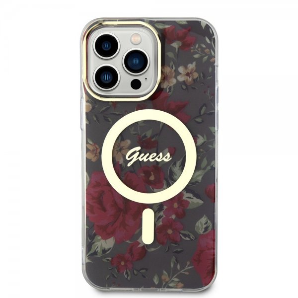 Guess iPhone 13 Pro Max Deksel Flower MagSafe Kaki