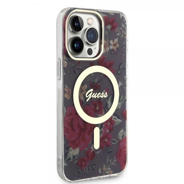 Guess iPhone 13 Pro Max Deksel Flower MagSafe Kaki