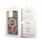 Guess iPhone 13 Pro Max Deksel Flower MagSafe Kaki