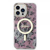 Guess iPhone 13 Pro Max Deksel Flower MagSafe Rosa