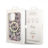 Guess iPhone 13 Pro Max Deksel Flower MagSafe Rosa