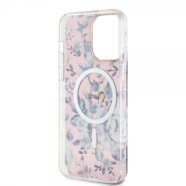 Guess iPhone 13 Pro Max Deksel Flower MagSafe Rosa