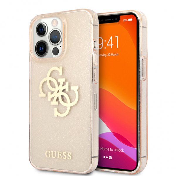 Guess iPhone 13 Pro Max Deksel Full Glitter Gull