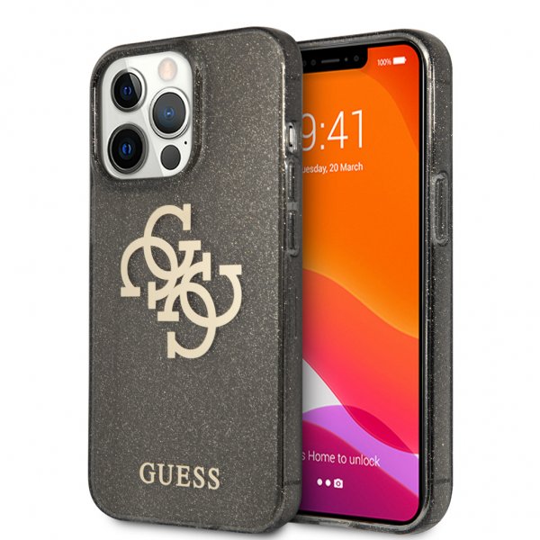 Guess iPhone 13 Pro Max Deksel Full Glitter Svart