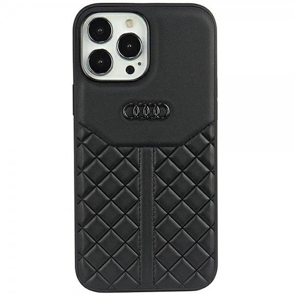 Audi iPhone 13 Pro Max Deksel Genuine Leather Case Svart