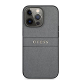 Guess iPhone 13 Pro Max Deksel Hot Stamp Metal Logo Grå