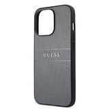 Guess iPhone 13 Pro Max Deksel Hot Stamp Metal Logo Grå