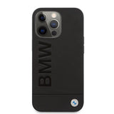 BMW iPhone 13 Pro Max Deksel Hot Stamp Metal Logo Svart