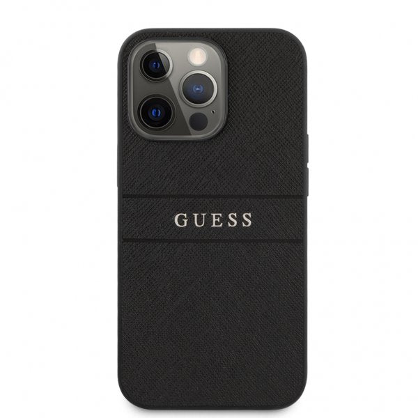 Guess iPhone 13 Pro Max Deksel Hot Stamp Metal Logo Svart